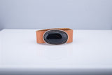 Wide leather bracelet, hand cut, Leather and Onyx jewelry for him, or her, casual boho tan and black snap on bangle