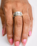 Silver band fidget ring, handmade jewelry, artfully crafted silver ring