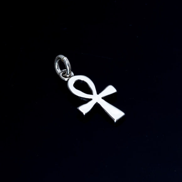 Ankh charm, sterling silver coptic cross, Kemetic jewelry, small goth gift, feminine energy, eternal life