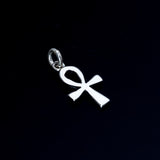 Sterling Silver Ankh Charm Bracelet, Kemetic Goth Jewelry