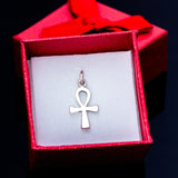 Ankh charm, sterling silver coptic cross, Kemetic jewelry, small goth gift, feminine energy, eternal life