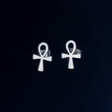 Ankh charm, sterling silver coptic cross, Kemetic jewelry, small goth gift, feminine energy, eternal life