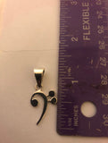 Sterling Silver Bass Clef Necklace - Handmade Music Pendant