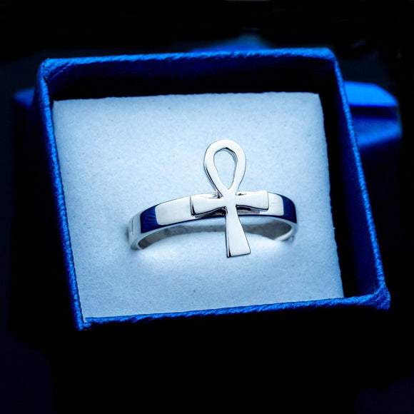 Ankh ring sterling silver handmade coptic cross