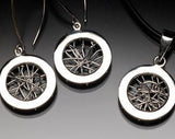 Handmade Sterling Silver Oval Pendant: Chester Allen 'Storm Within'