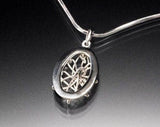 Handmade Sterling Silver Oval Pendant: Chester Allen 'Storm Within'