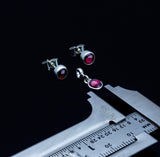 Small Garnet Sterling Silver Necklace - January Birthstone