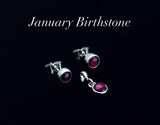 Black onyx stud earrings and charm set, Sterling silver, 7th anniversary gift, minimalist goth jewelry