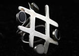 Unique Sterling silver adjustable ring, Hashtag symbol, music note jewelry, handmade statement ring, one of a kind gift