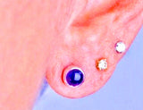 Amethyst Stud Earrings: Sterling Silver, February Birthstone