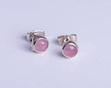 Rose Quartz Stud Earrings: Pink Feminine Post Earrings, Self-Love Healing