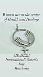 Sterling Silver Female Empowerment Pendant: Healing Hands Necklace