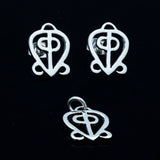 Sterling Silver Adinkra Love Charm, Odo Nnyew Fie Kwan