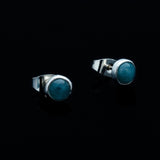 Turquoise Stud Earrings: Handmade Sterling Silver, December Birthstone