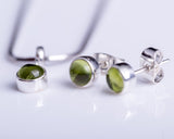 Handmade Sterling Silver Peridot Jewelry Set: August Birthstone Gift