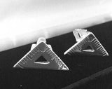 Protractor cuff links for mechanical engineer Mens sterling silver Mason Measuring engineering instrument formal wear