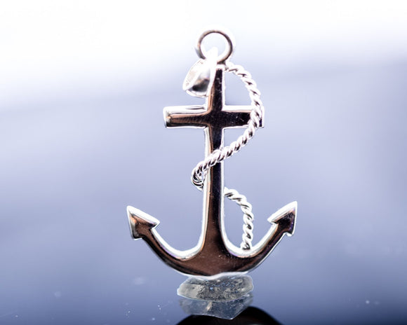 Anchor necklace, sterling silver necklace,