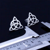Triquetra stud earrings and charm set, Celtic knot set, Irish, Holy trinity, mind, body spirit jewelry, St Patricks gift trinity knot