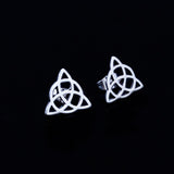 Triquetra stud earrings and charm set, Celtic knot set, Irish, Holy trinity, mind, body spirit jewelry, St Patricks gift trinity knot