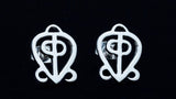 Adinkra Love Stud Earrings: Sterling Silver Odo Nnyew Fie Kwan