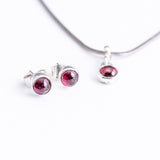 Mothers Day Gift, pearl stud earrings and charm pendant set sterling silver, handmade bridal jewelry, June birthstone, minimalist jewelry