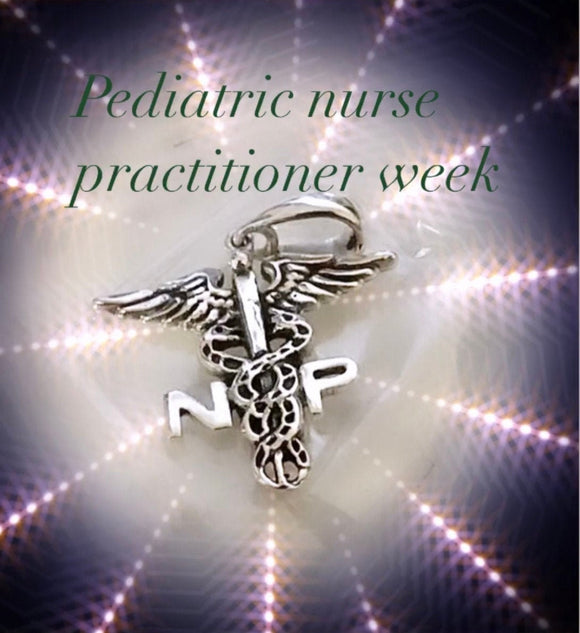 Nurse practitioner pendant, caduceus with an NP, sterling silver medical emblem, graduation present for nursing student