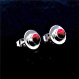 Red Coral Stud silver earrings, Handmade Jewelry holiday gift