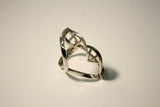DNA Ring, double helix statement ring, for genetic industry gift, sterling silver handmade science genetics jewelry