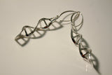DNA earrings, double helix drop earring, sterling silver genetics, science gift, graduation present, Earring National DNA day