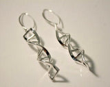 DNA drop earrings, double helix jewelry for genetics gift, graduation gift for her, handmade dangle earrings, science genetics jewelry