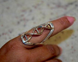 DNA Cuff Bracelet Science  (double Helix) genetics handmade Sterling silver