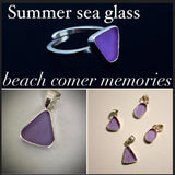 Purple sea glass necklace, triangle seaglass pendant, August gift ideas, beach tropical jewelry, sea comers gift, summer memories