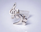 Sterling Silver Music Note Stud Earrings: Treble and Bass Clef Jewelry