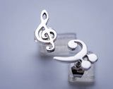 Sterling Silver Music Note Stud Earrings: Treble and Bass Clef Jewelry