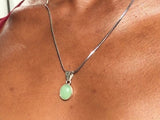 Oval Jade Sterling Silver Pendant Necklace • Handmade Gemstone Jewelry