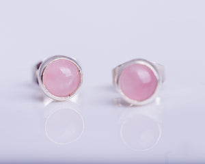 Rose Quartz stud earrings, pink feminine post sweet earring,self love, healing, breast cancer awareness, innocent, romantic gift