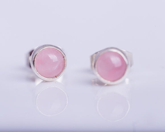 Rose Quartz stud earrings, pink feminine post sweet earring,self love, healing, breast cancer awareness, innocent, romantic gift
