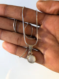 Moonstone charm and stud earring set, jewelry of new beginnings, Moonstone earring and necklace, Gift for growth, strength, good luck