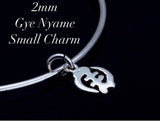 Charm bracelet, God first, Gye Nyame dainty charm, adjustable charm bracelet
