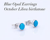 Blue Opal ring, Libra birthstone, stackable solitaire, October birthday gift, small,pinky, spiritual healing, luck, love, chakra, loyal