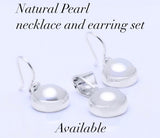 Sterling Silver Freshwater Pearl Dangle Earrings: Bezel Set