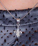 Fleur de lis Necklace, handmade sterling silver pendant signed by New Orleans jewelry artist Chester Allen Louisiana State symbol
