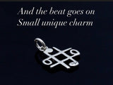 Unique Music charm, sterling silver, tick tack toe, graduation gift, hashtag symbol, breast cancer survivor, Mothers Day Gift