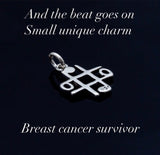 Unique Music charm, tick tack toe, jewelry for rebirth, Chester Allen, graduation gift, hashtag symbol, breast cancer survivor