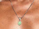 Oval Jade Sterling Silver Pendant Necklace • Handmade Gemstone Jewelry