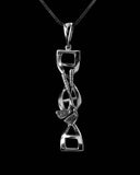 Sterling Silver Golf Pendant, DNA Double Helix, Handmade Necklace