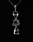Sterling Silver Golf Pendant, DNA Double Helix, Handmade Necklace