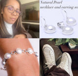 Sterling Silver Freshwater Pearl Earrings: Bezel Set Dangle