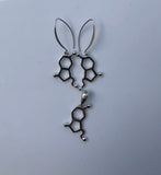 Serotonin Molecule earring and necklace set science gift great for science gift handmade Sterling silver