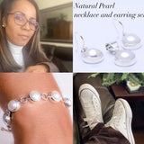 Pearl bracelet, sterling silver, natural, fresh water link bracelet, pearl girl jewelry, wedding, bridal ensemble, chucks and pearls